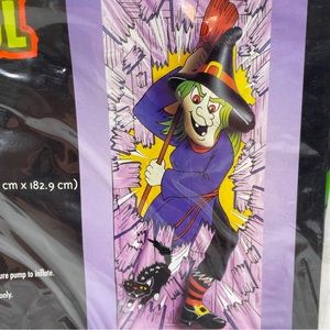 Vintage 3D Halloween Totally Ghoul Inflatable Witch Door Cover NEW Sealed